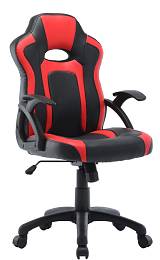 VELCO Pro Systems ΚΑΡΕΚΛΑ ΓΡΑΦΕΙΟΥ GAMING- ΜΑΥΡΗ-ΚΟΚΚΙΝΗ- ΕΠΙΦΑΝΕΙΑ PU
