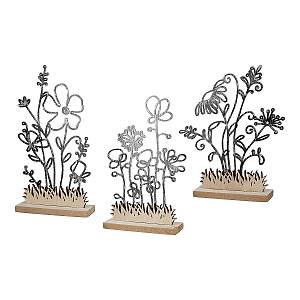 Διακοσμητικό ArteLibre Φυτά Μαύρο/Φυσικό MDF 3.5x16.5x19cm Σε 3 Σχέδια