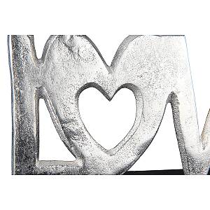 Διακοσμητικό ArteLibre Love Σε Βάση Ασημί/Μαύρο Αλουμίνιο/Ξύλο 28x5x14cm