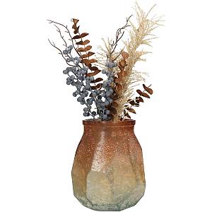 Βάζο ArteLibre Ώχρα Ανακυκλωμένο Γυαλί 17x17x19cm