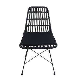 Καρέκλα Κήπου ArteLibre ALFONSE Μαύρο Μέταλλο/Rattan 47x62x81cm