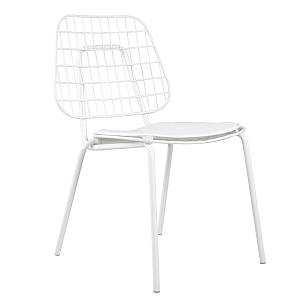 Καρέκλα Μεταλλική ArteLibre ALNUS Με Μαξιλάρι Λευκό 53x55x79cm