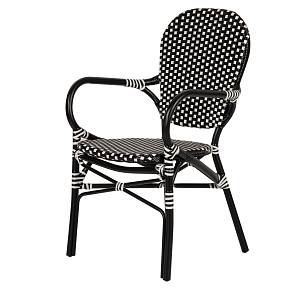 Καρέκλα Κήπου ArteLibre BOALI Μαύρο/Λευκό Αλουμίνιο/Rattan 41x45x92cm