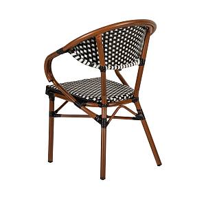 Πολυθρόνα Κήπου ArteLibre MUTUMA Λευκό/Μαύρο/Μπαμπού Αλουμίνιο/Rattan 57x60x82cm