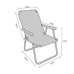Καρέκλα Παραλίας ArteLibre Μπλε Μέταλλο/Ύφασμα 47x54x75cm
