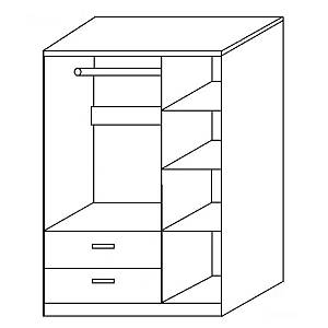 Ντουλάπα ArteLibre TUBEROSA Μαύρο Μοριοσανίδα 120x50x180cm