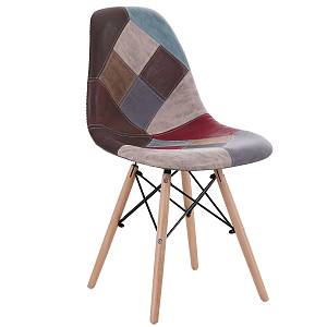 Καρέκλα ArteLibre CORYLOUS Patchwork Microfiber Ύφασμα/Ξύλο 51x46x82cm