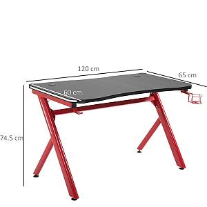 Γραφείο Gaming ArteLibre KENOBI RGB Μαύρο/Κόκκινο Ξύλο/Μέταλλο 120x65x75cm