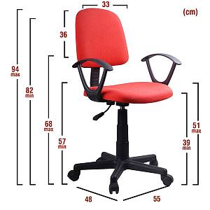 Καρέκλα Γραφείου BASIC Κόκκινο Ύφασμα 55x48x82-94cm