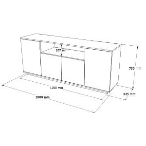 Μπουφές ArteLibre BOWES Πεύκο/Λευκό Μοριοσανίδα 180x44.5x75cm