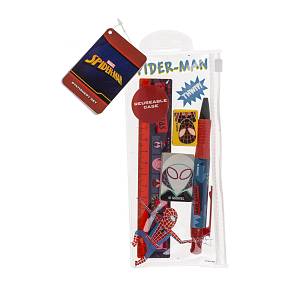 Σετ Γραφικής Ύλης Spider-Man Με Χάρακα Στυλό Γόμα Και Ξύστρα Σε Κασετίνα
