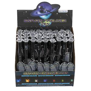 Στυλό Fineliner Με Λαμπάκι LED Πλανήτης Ποσειδώνας Μπαταρίας Μαύρο Πλαστικό 21cm