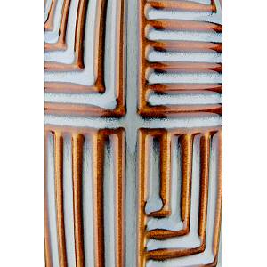 Βάζο Batista Ριγέ Κεραμικό Μπλε/Καφέ 28x14cm