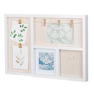 Photo Θήκη Rectangular Imago Acrilic Mdf Ecru Λευκό PU 48x3x32cm