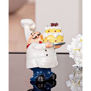 Φιγούρα Μάγειρας Paolo Πολυ Ροζ/Λευκό 8x5.5x9.5cm