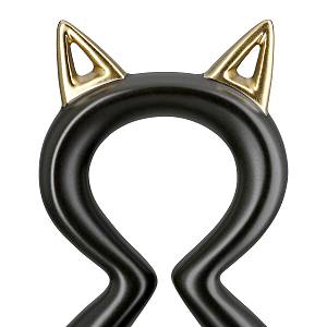 Φιγούρα Γάτα Catty Κεραμικό Μαύρο/Χρυσό 6x11x17cm