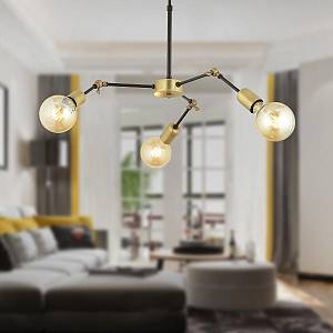 Φωτιστικό Κρεμαστό ArteLibre ISKE Τρίφωτο Αντικέ Μέταλλο 50x50cm