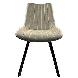 Καρέκλα Τραπεζαρίας ArteLibre MILONGA Μπεζ/Μαύρο PU/Μέταλλο 55x61x88cm