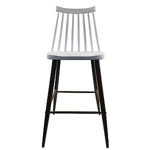 Σκαμπό Bar ArteLibre MARANTA Λευκό/Καρυδί PP/Μέταλλο 45x46x97cm