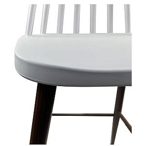 Σκαμπό Bar ArteLibre MARANTA Λευκό/Καρυδί PP/Μέταλλο 45x46x97cm