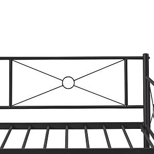 Καναπές Κρεβάτι ArteLibre CIMARRON Μαύρο Μέταλλο Για Στρώμα 90x190cm