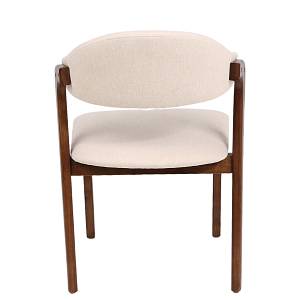 Καρέκλα Τραπεζαρίας ArteLibre ISMENE Μπεζ/Καρυδί Ξύλο/Ύφασμα 52.5x56x83cm