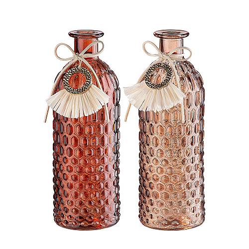 Βάζο ArteLibre Μπουκάλι Γυαλί 8.5x8.5x25cm Σε 2 Χρώματα