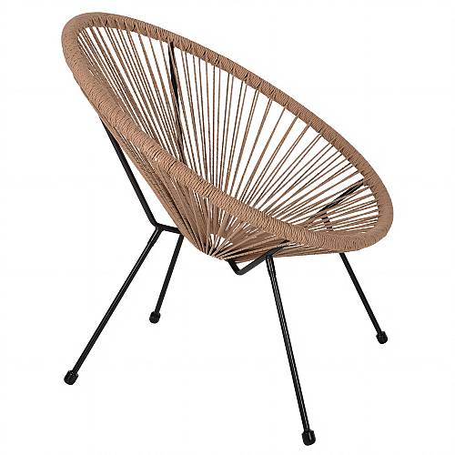 Πολυθρόνα Κήπου ArteLibre APRONIUS Φυσικό/Μαύρο Rattan/Μέταλλο 71x73x77cm