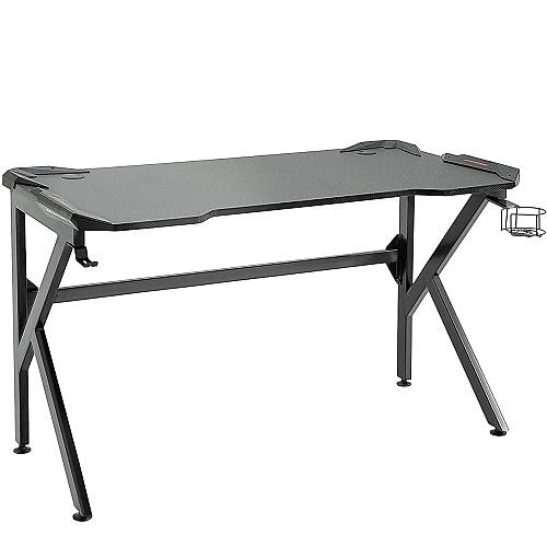 Γραφείο Gaming ArteLibre BERU Μαύρο Ξύλο/Μέταλλο 120x65x75cm