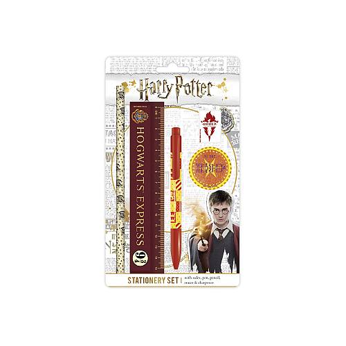 Σετ Γραφικής Ύλης Harry Potter Με Χάρακα Στυλό Μολύβι Γόμα Και Ξύστρα