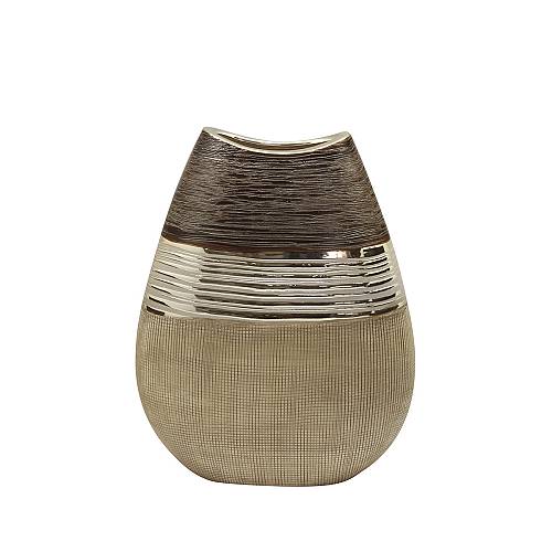 Βάζο "Bradora" Striped Κεραμικό Beige Brown PU 20.5x10x25.5cm