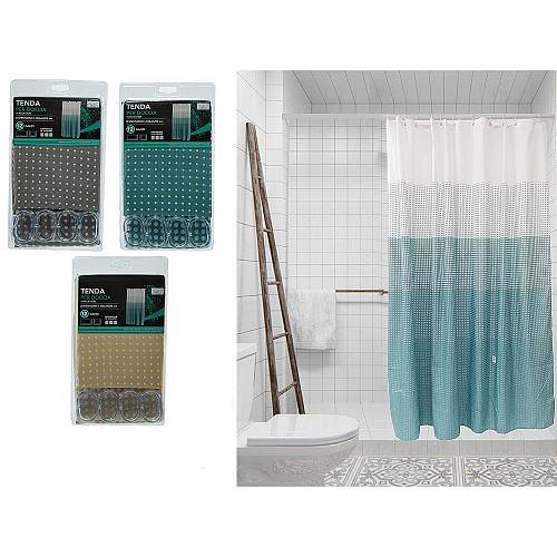 Κουρτίνα Μπάνιου 'Dots' Polyester 180x200cm Σε 3 Χρώματα