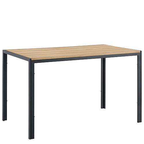 Τραπέζι Τραπεζαρίας ArteLibre CRESTMERE Sonoma/Μαύρο Μέταλλο/Μοριοσανίδα 120x70x75cm