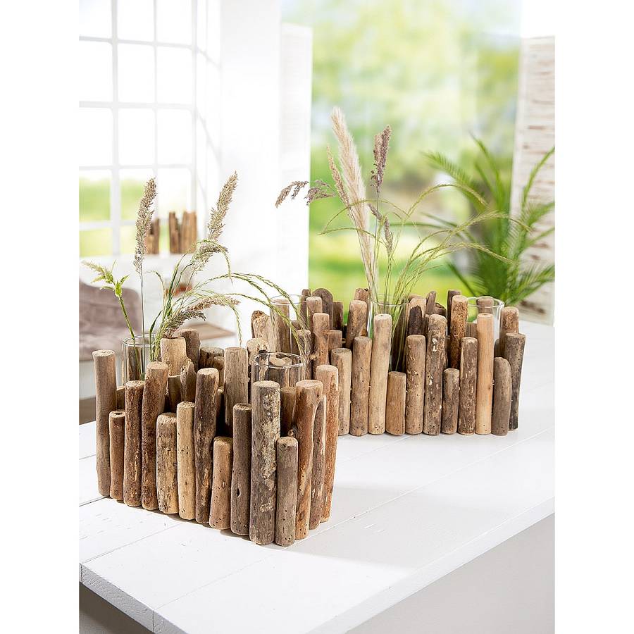 Διακοσμητικό Σύνθεση Βάζα Σε Ξύλα Φυσικό Ξύλο 11x35x20cm Διακοσμητικό Σύνθεση Βάζα Σε Ξύλα Φυσικό Ξύλο 11x35x20cm