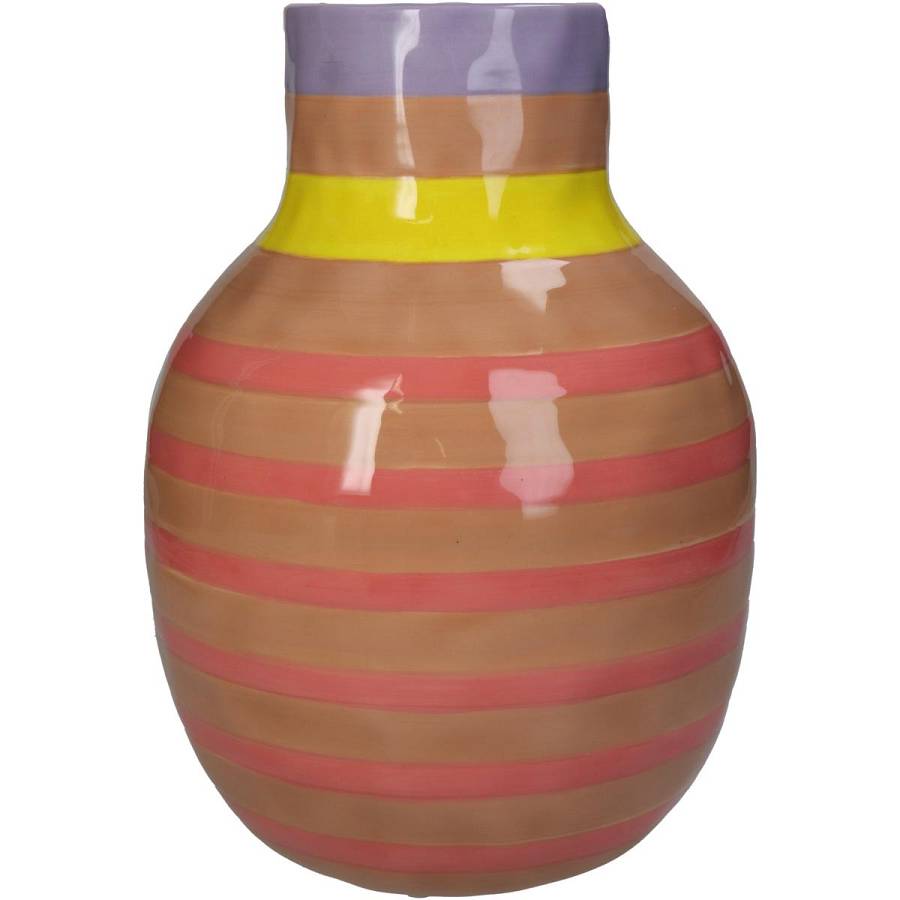 Βάζο ArteLibre Με Ρίγες Ροζ Δολομίτης 17.5x17.5x24.5cm