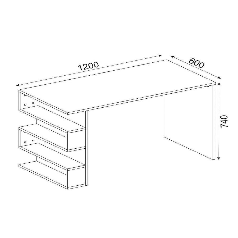 Γραφείο ArteLibre CLEORA Λευκό Μοριοσανίδα/Μελαμίνη 120x60x74cm