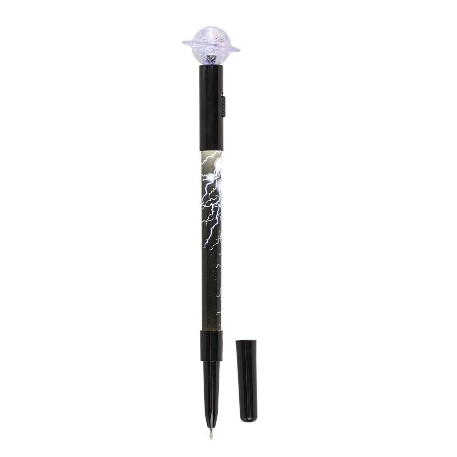 Στυλό Fineliner Με Λαμπάκι LED Πλανήτης Ποσειδώνας Μπαταρίας Μαύρο Πλαστικό 21cm