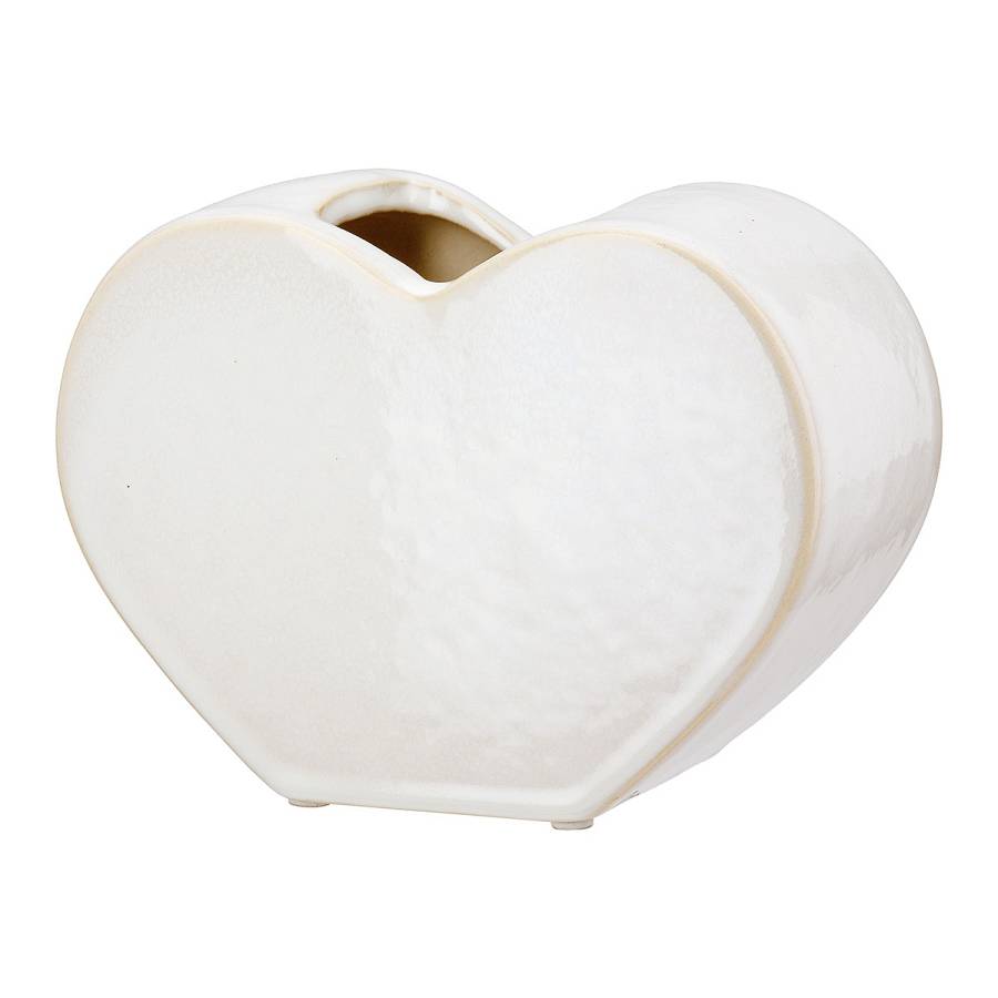Βάζο Heart Κεραμικό Λευκό 8.5x20x14cm