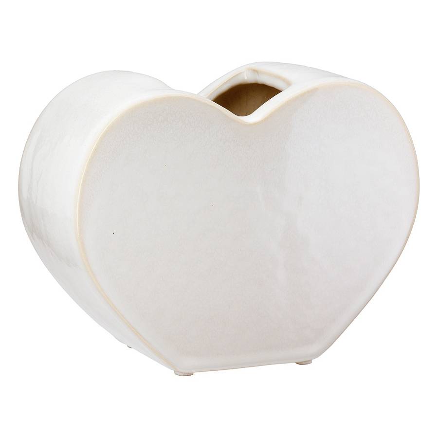 Βάζο Heart Κεραμικό Λευκό 8.5x20x14cm