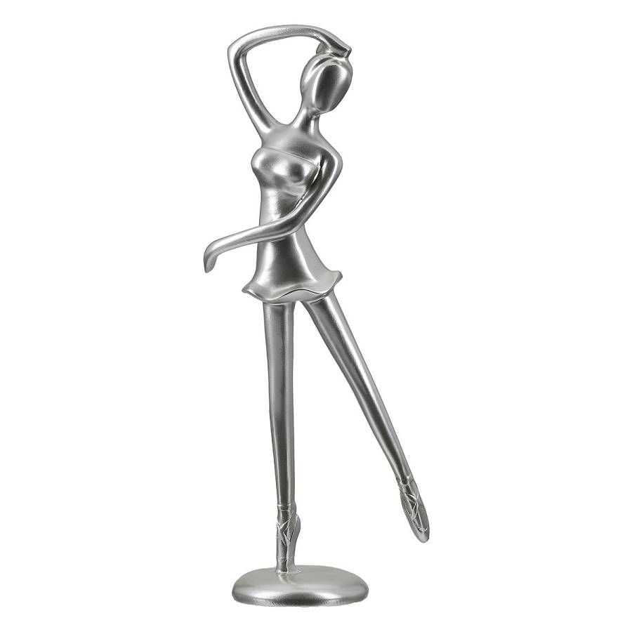 Φιγούρα Μπαλαρίνα Adeline Πολυρεζίνη Ασημί 3Τμχ 9.5x10x29.5cm