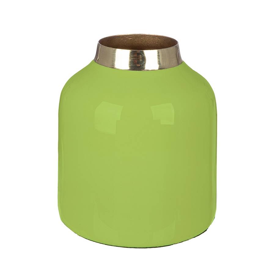 Βάζο Roro Μέταλλο Cream Πράσινο PU Pcs. Assorted H. 10 cm D. 85 cm