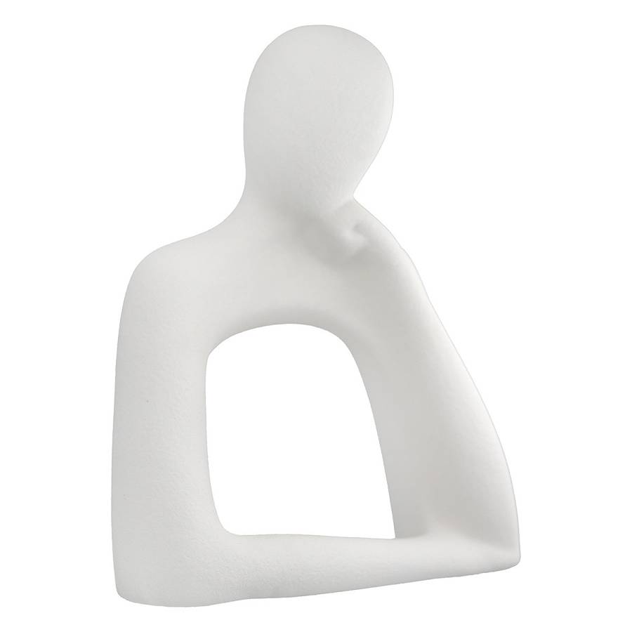 Σετ 2 τεμαχίων Φιγούρα Person Think Κεραμικό Λευκό 175X75X20Cm 175X75X20Cm
