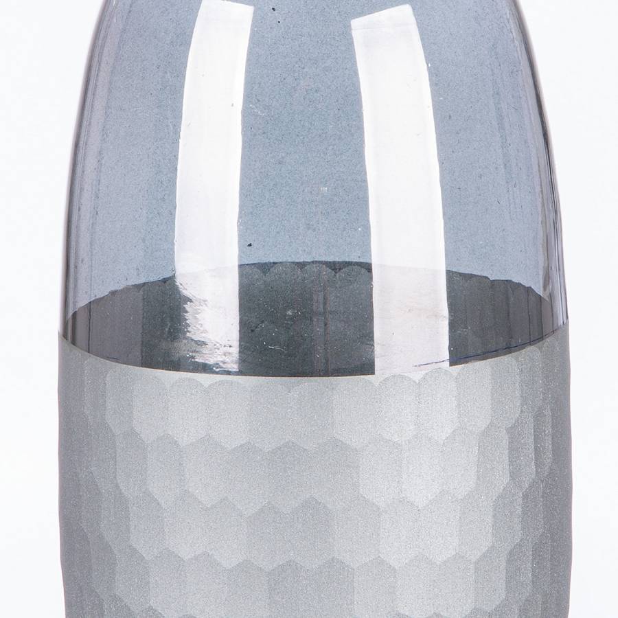Βάζο Μπουκάλι Canus Γυαλί Γκρι/Ασημί 10x10x24cm
