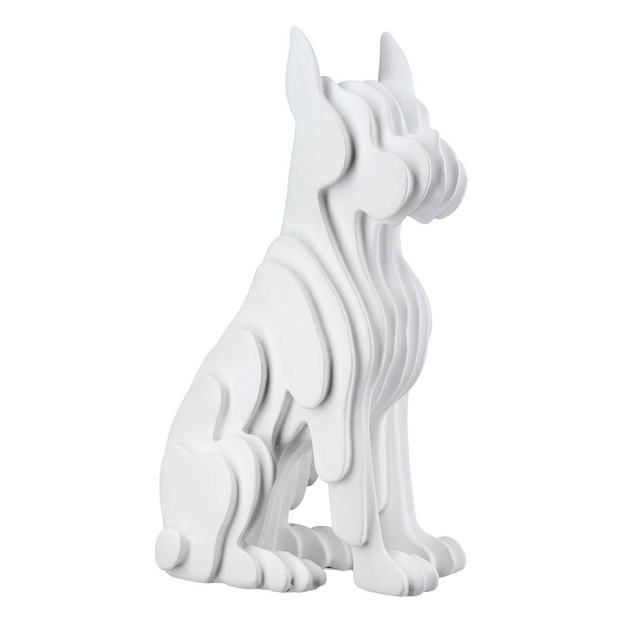 Figure Dog Synthetic Resin White 8X12X22Cm 8X12X22Cm
