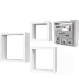 Σετ Ράφια Κυβικά Λευκά Ξύλο 25x25x9cm/20x20x9cm/15x15x9cm 3Τμχ